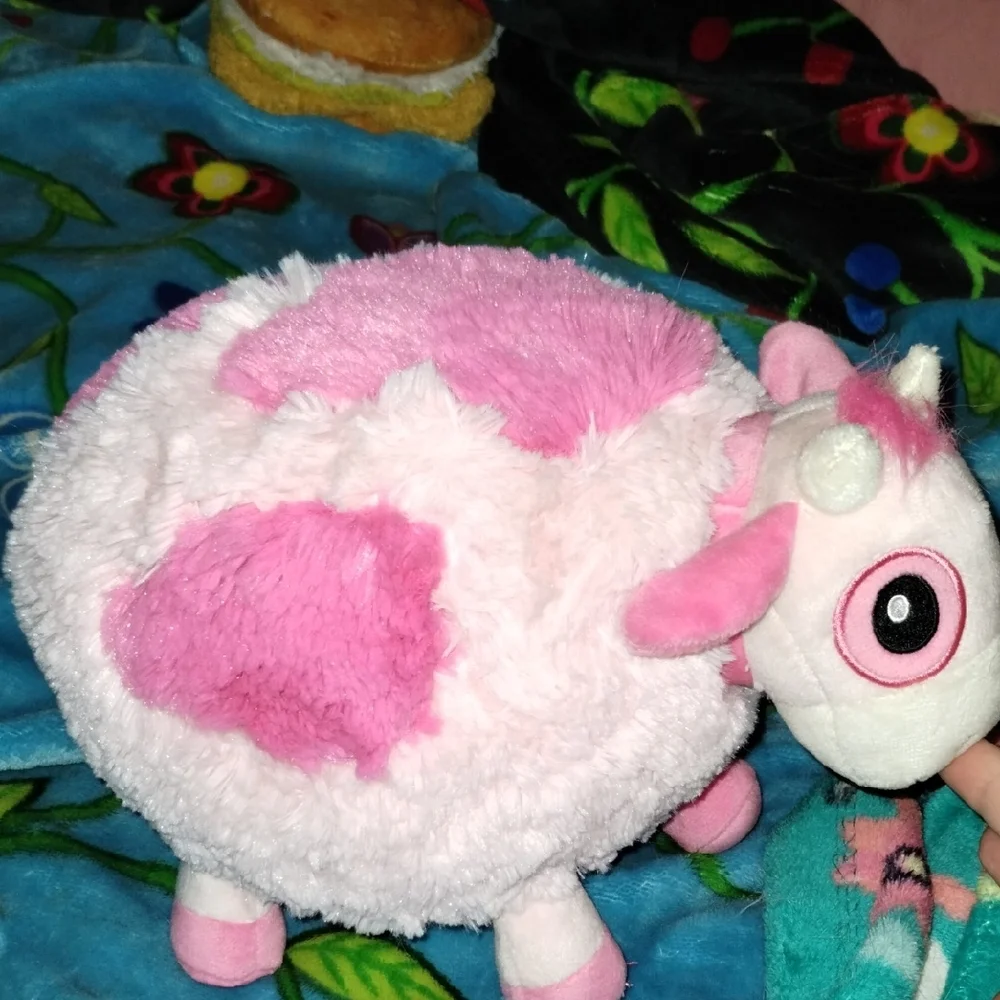 Plush Pink and White Sheep Toy
